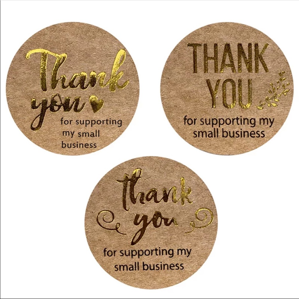 120 Kraft Thank You Stickers CLEARANCE - Picture 3 of 9